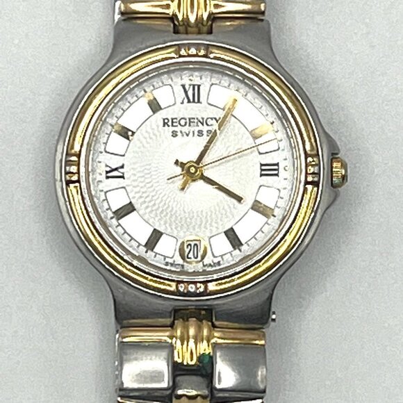 REGENCY Vintage Swiss Ladies Watch Silver and Gold Working - Picture 3 of 6